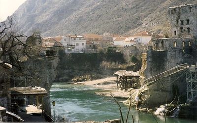 The bridge after destruction