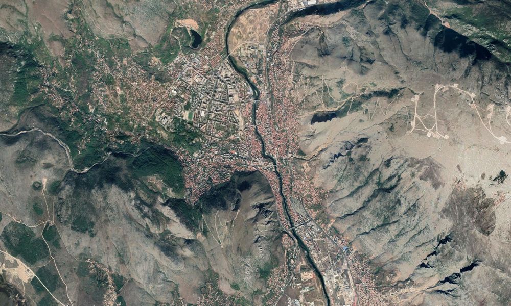 Aerial view of Mostar