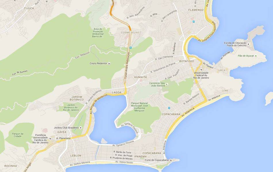 Location Of Christ The Redeemer On The Corcovado