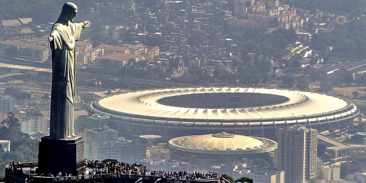 The Maracana stadium with the statue
