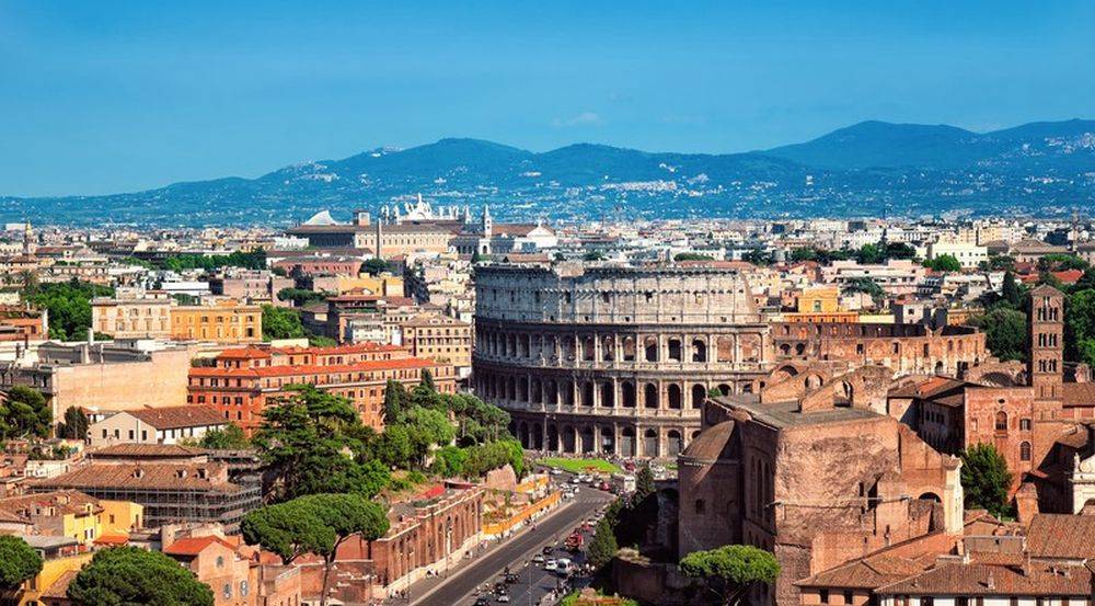 The Colosseum in the city