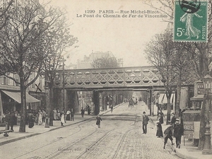 Railway bridge in Paris, France
