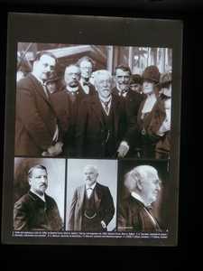 A sign showing the engineers who designed the Eiffel Tower