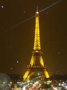 The illuminated Eiffel Tower