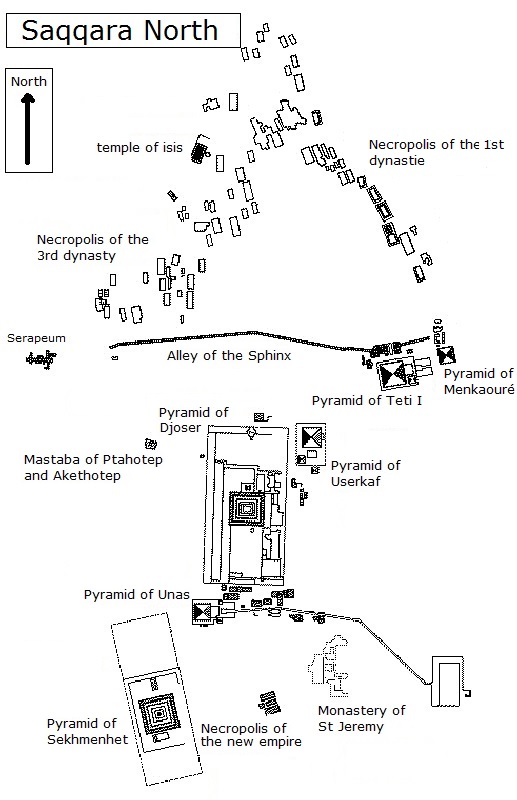 Map of Saqqara North (Click to enlarge)