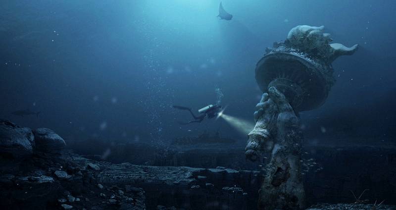 Statue underwater