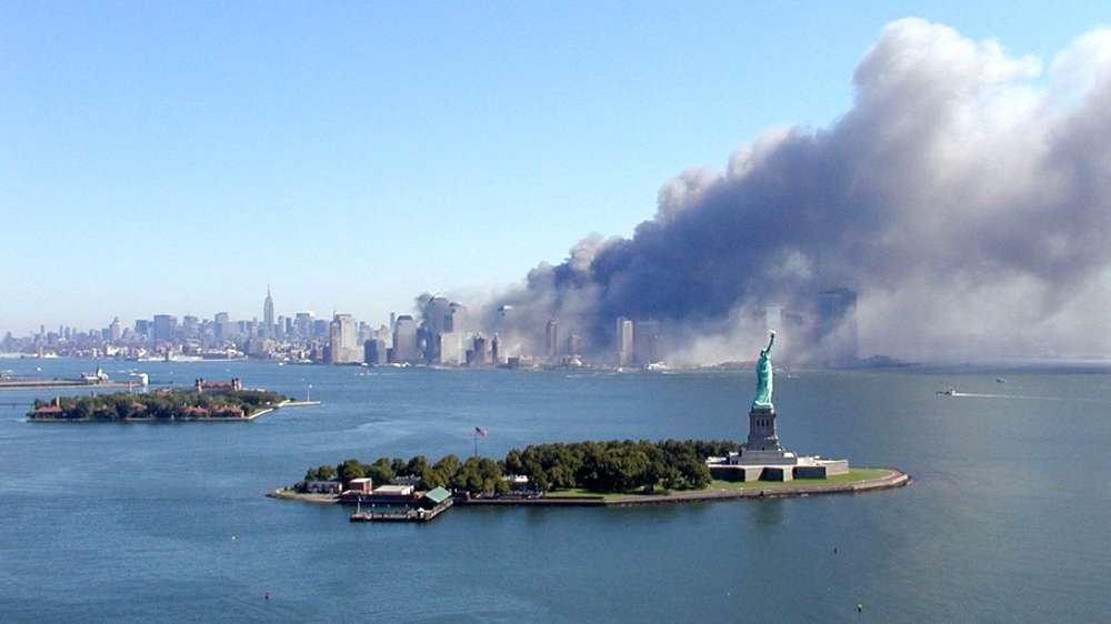 The statue on the day of September 11