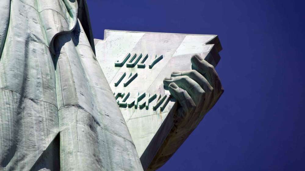 The tablet of the Statue of Liberty