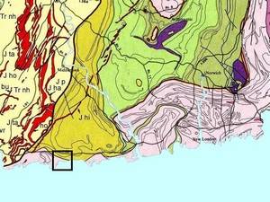 Map of the geology of the coast of Connecticut