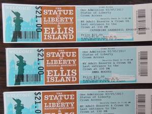 Access tickets to the Statue of Liberty
