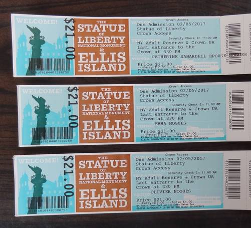 Access tickets to the Statue of Liberty