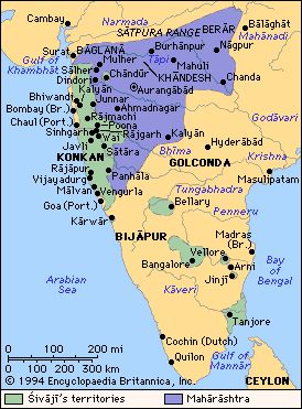Map of the Marathi Empire