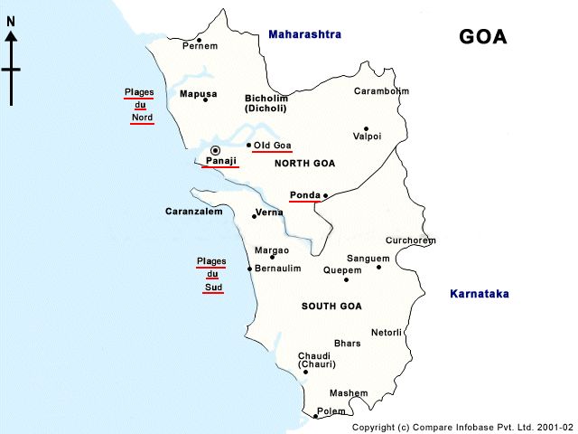 Map of the province of Goa