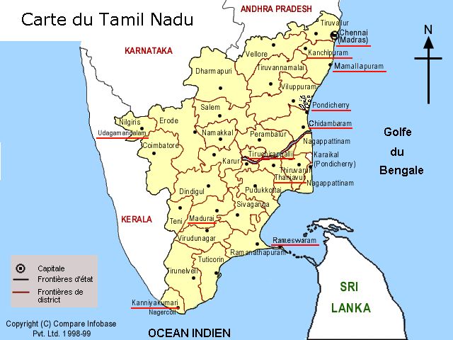 Map of Tamil-Nadu