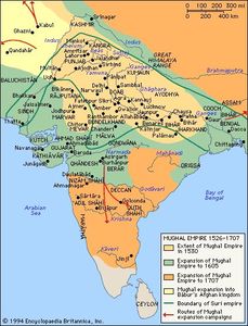 Map of the Mughal Empire