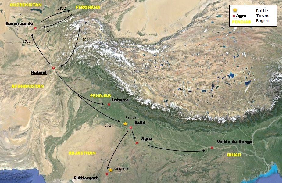 The conquests of Babur 1497 to 1527