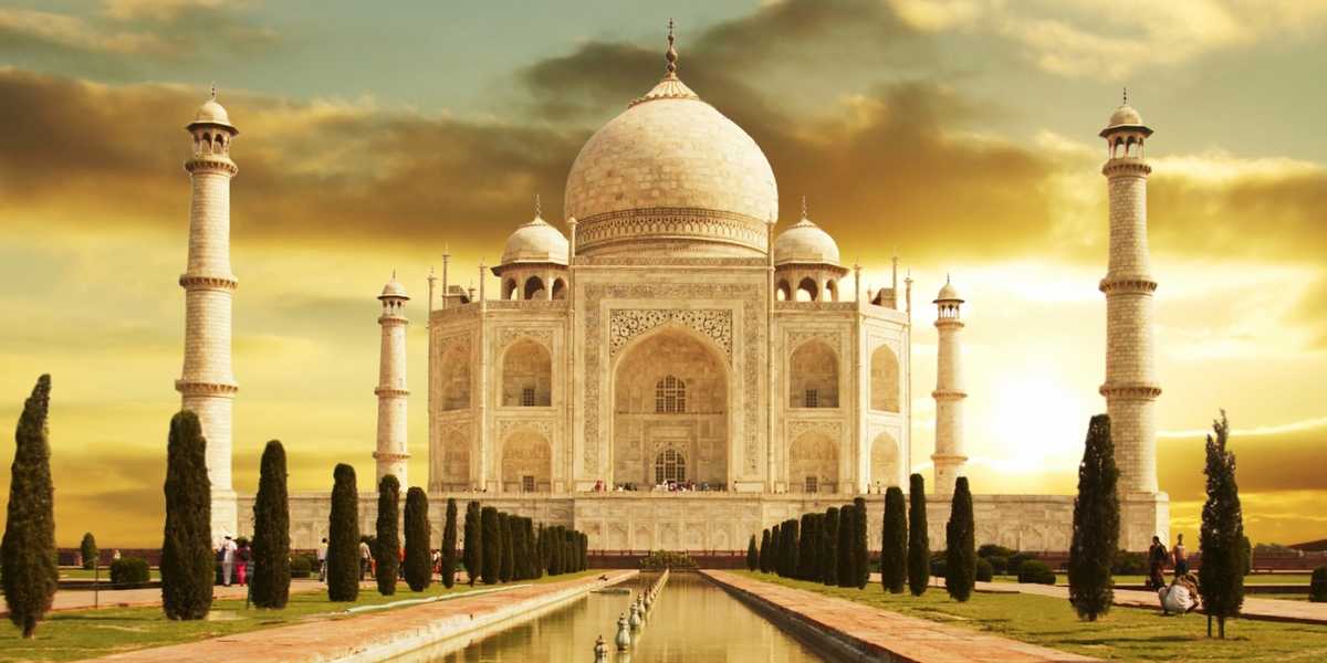 The Taj Mahal in the evening