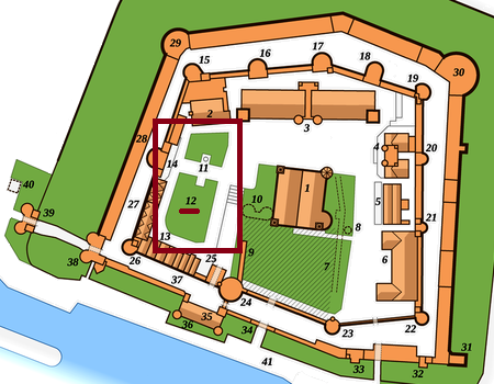 Location of the lawns of the tower