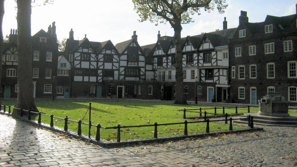 The lawns inside the Tower of London