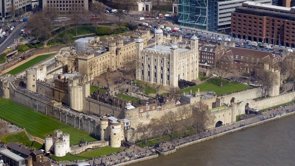 Aerial view of the Tower of London