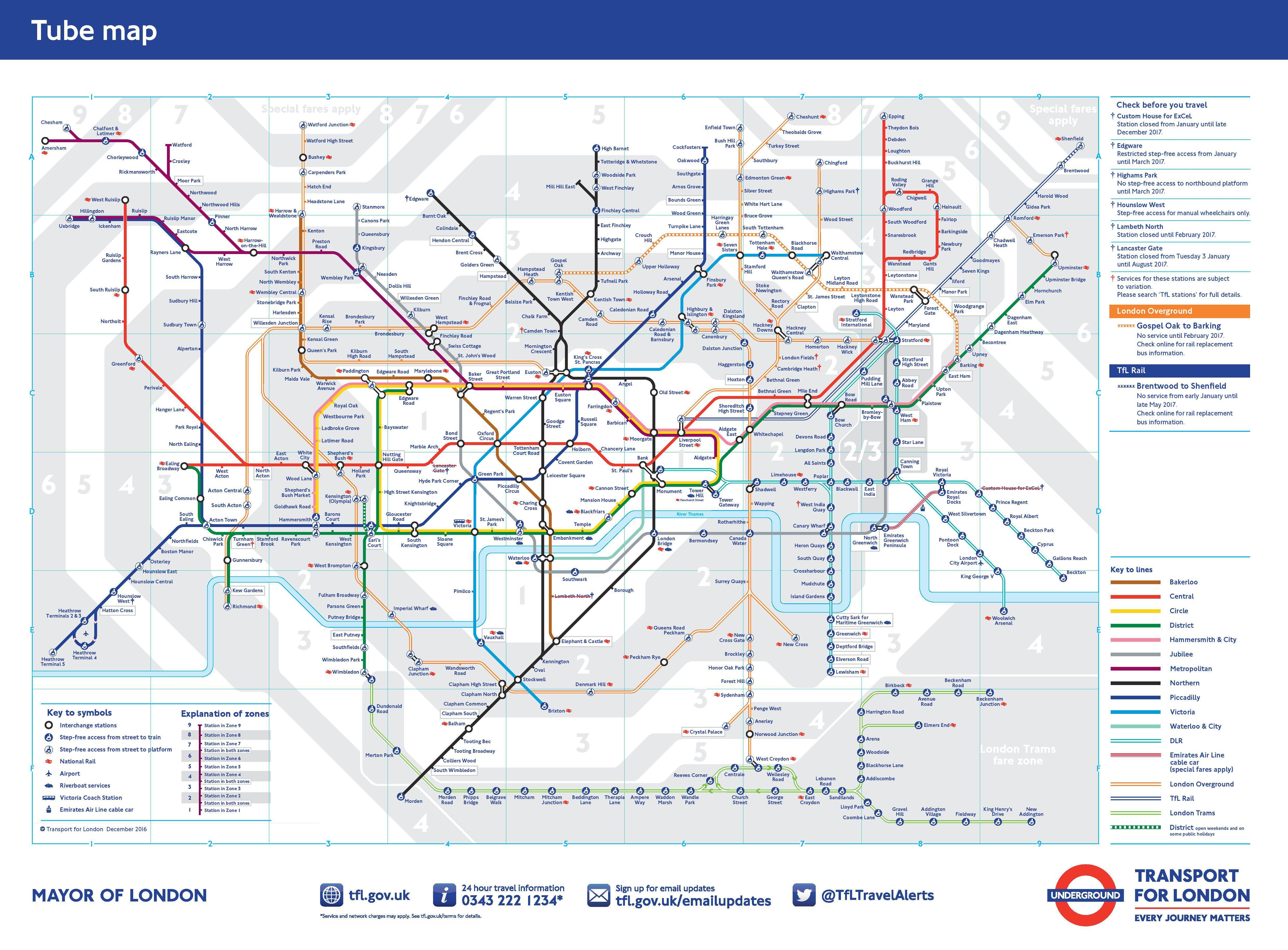 Map of the metro